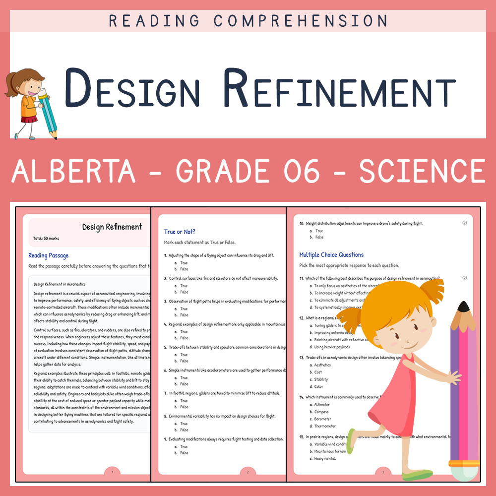 Grade 6 Science worksheet elena worksheet — Grade 6 Science | Design Refinement Worksheet | Alberta Standard — page 1