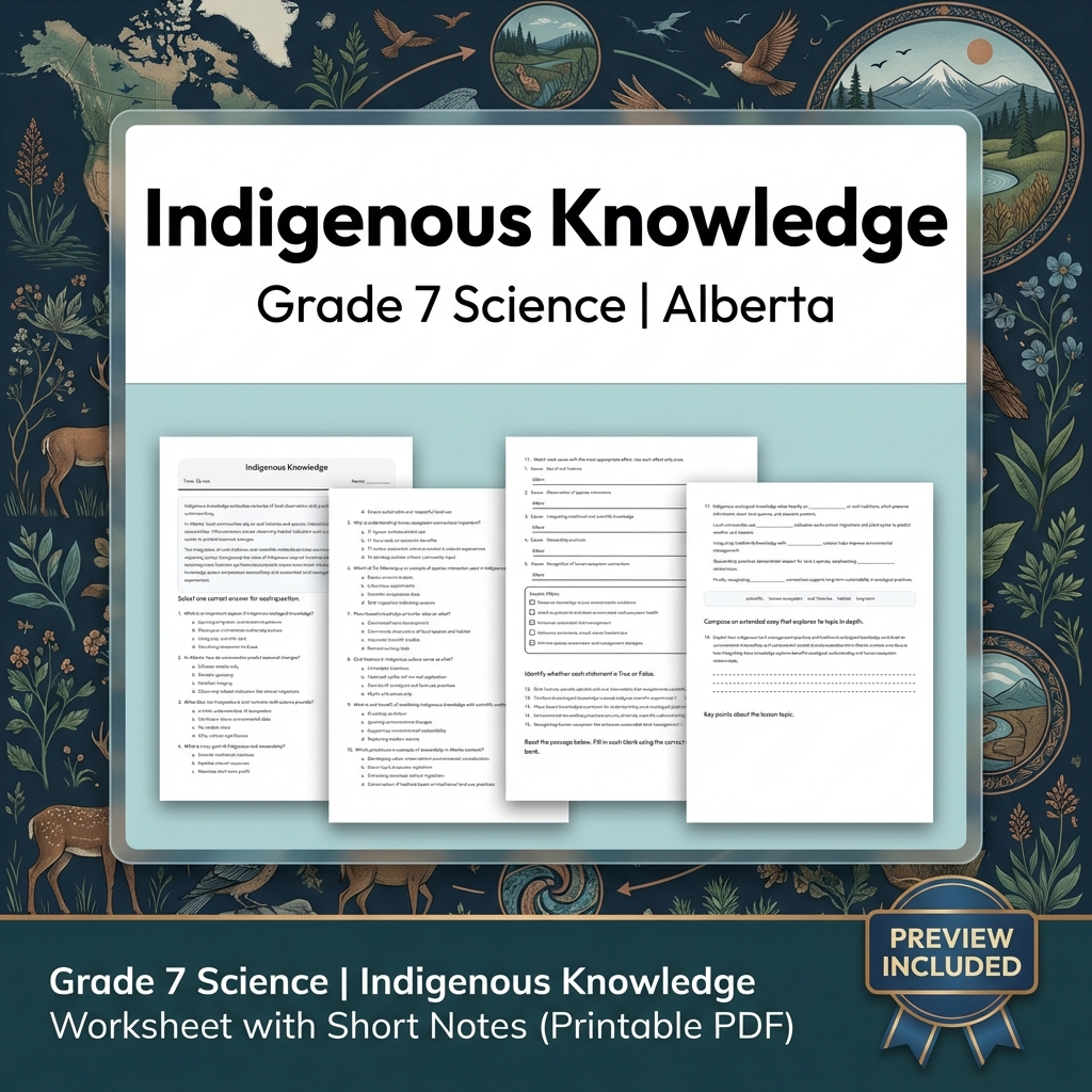 Grade 7 Science | Interactions & Ecosystems UNIT Bundle – Alberta Curriculum — included worksheet 5