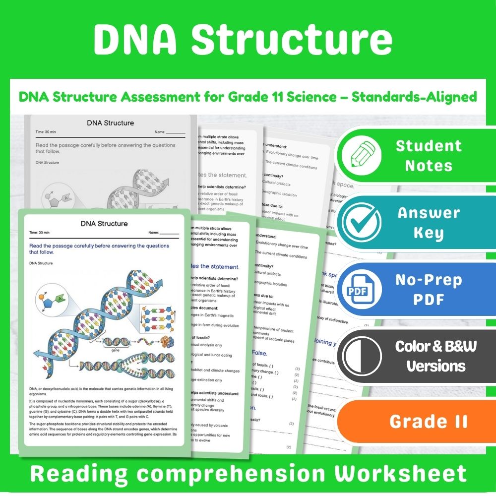 Grade 11 Science Lesson Assessment Bundle | Photosynthesis & Genetics — included worksheet 6