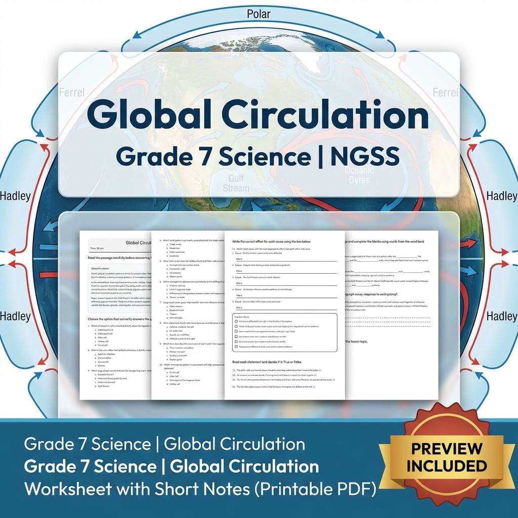 Grade 7 Science | Earth's Systems Unit Worksheets Pack – NGSS Aligned — included worksheet 2