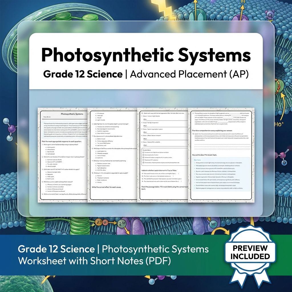 Grade 12 Science Worksheet Bundle – Physics & Biology Topics (PDF Collection) — included worksheet 18