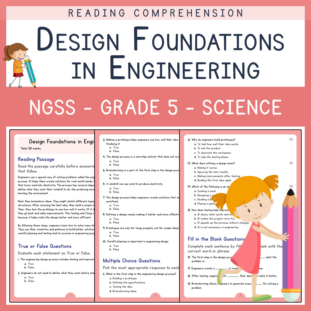 Grade 5 Science worksheets for primary grades worksheet — Grade 5 Science | Engineering Design Foundations Worksheet (PDF)…