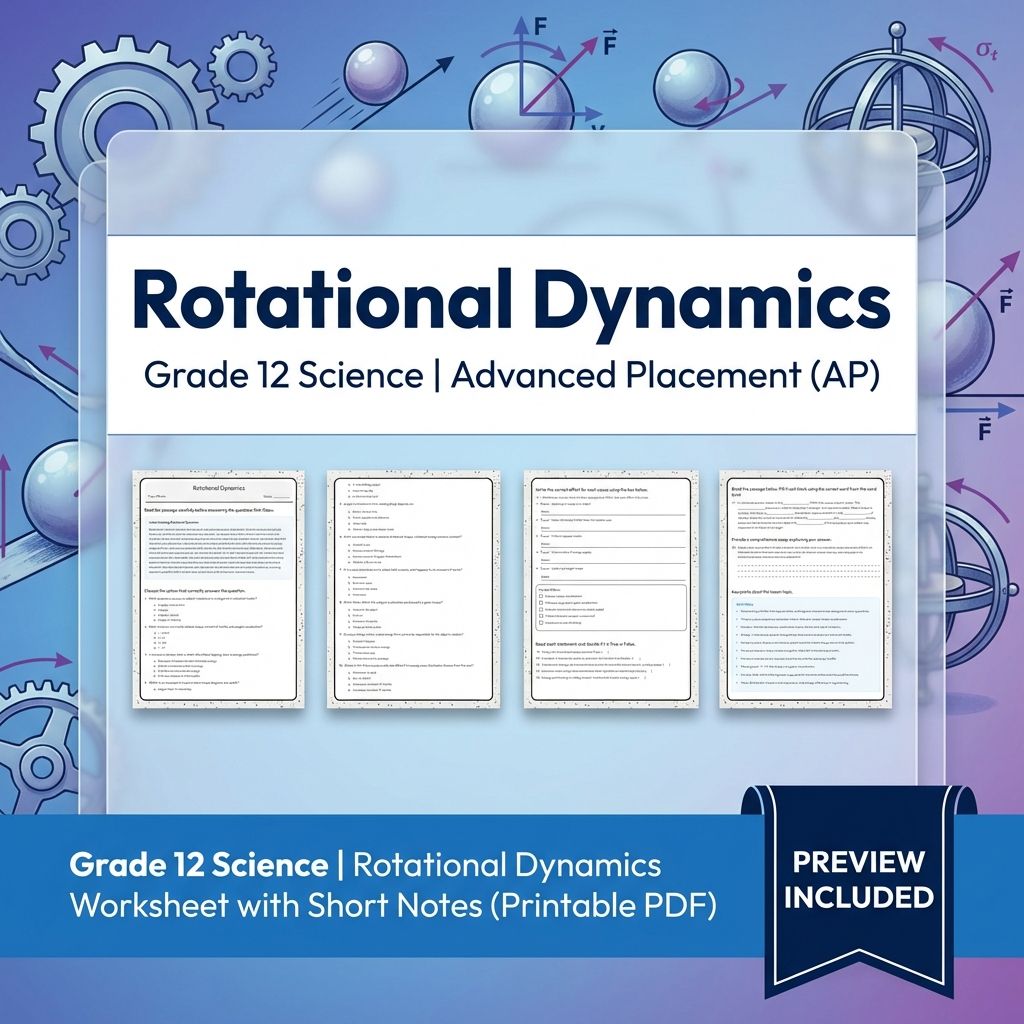 Grade 12 Science Worksheet Bundle – Physics & Biology Topics (PDF Collection) — included worksheet 19