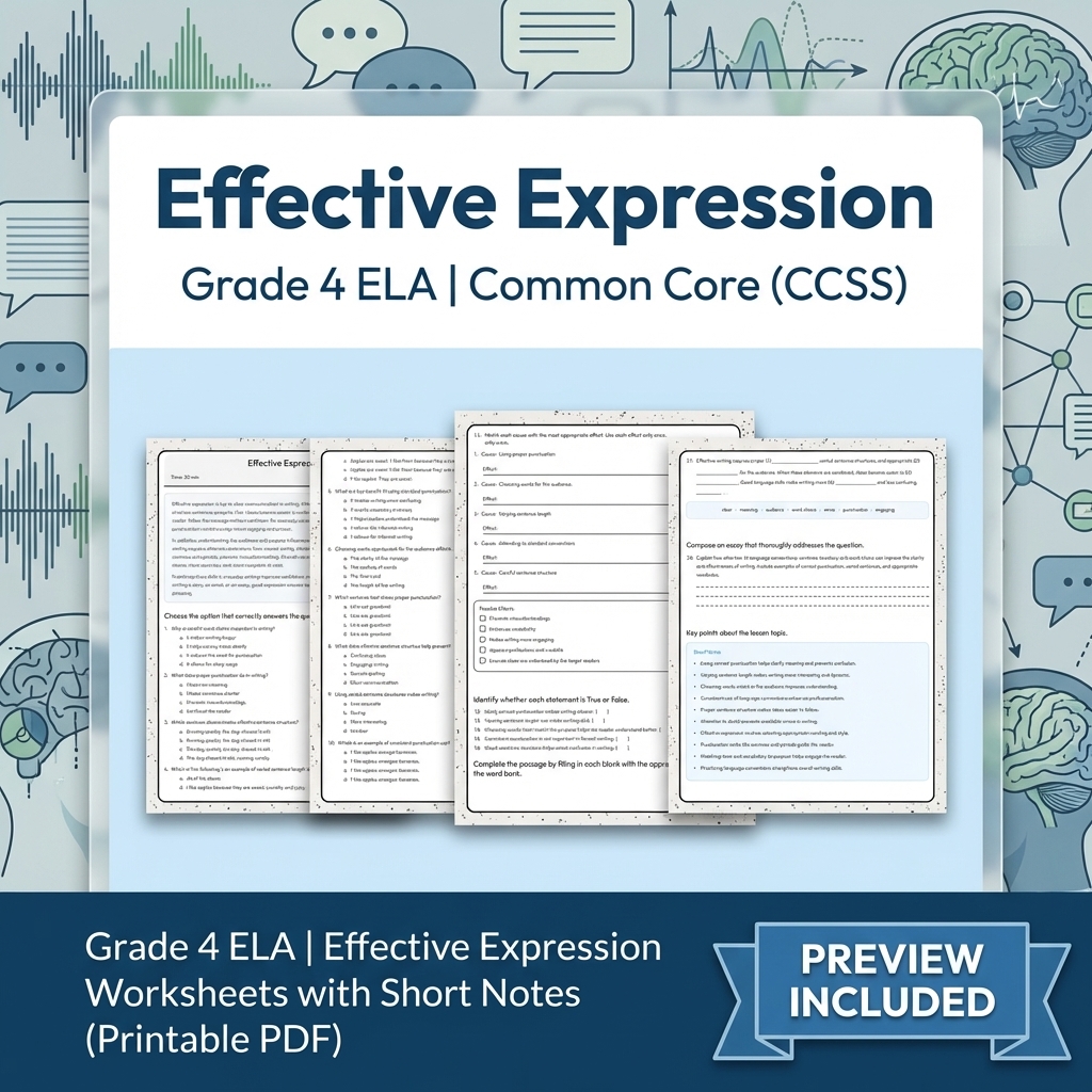 Grade 4 Text Evidence, Language & Writing ELA Full-Year Bundle: CCSS — included worksheet 8