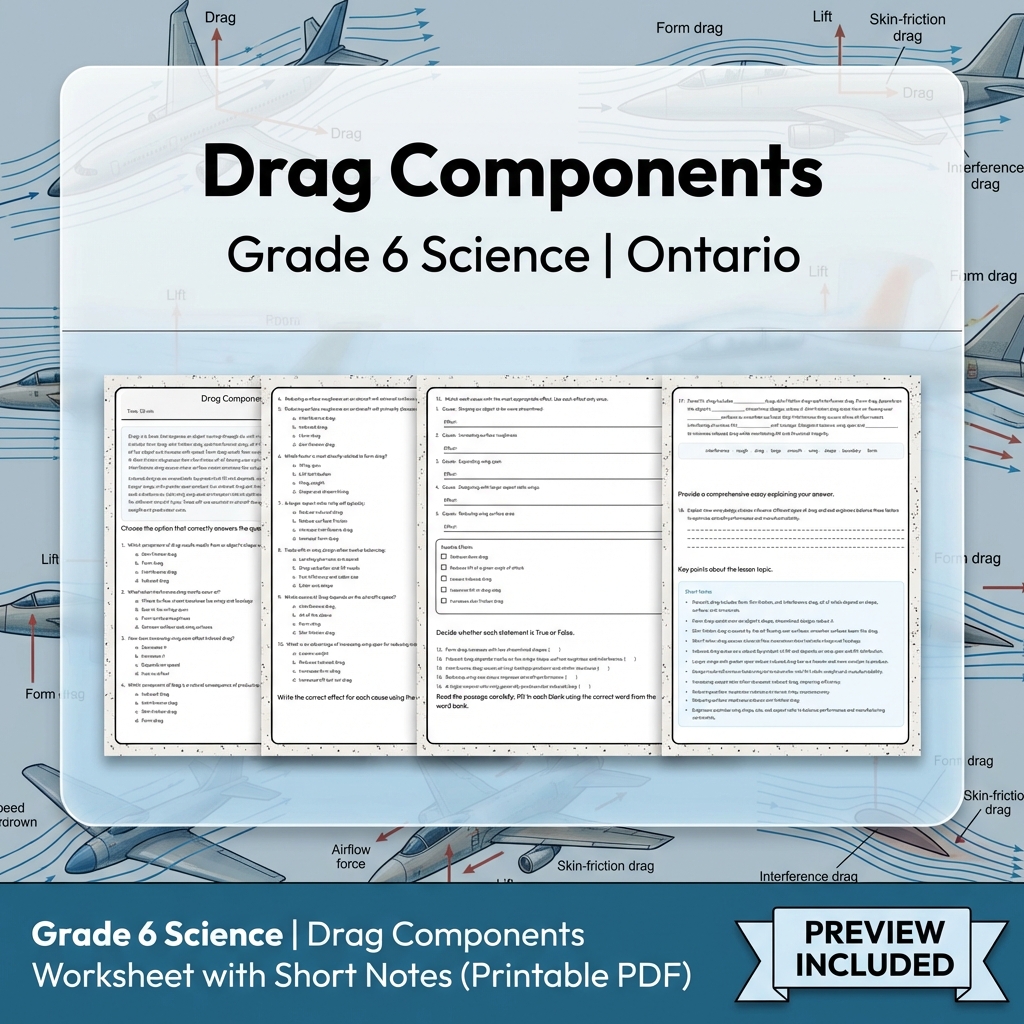 Grade 6 Science Lesson Group Bundle – Ontario Framework Worksheets — included worksheet 6