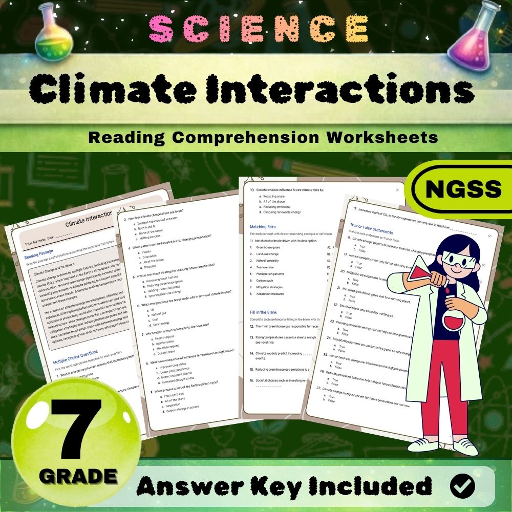 Grade 7 Science Worksheet Bundle | Earth & Space, Life, and Physical Science — included worksheet 15