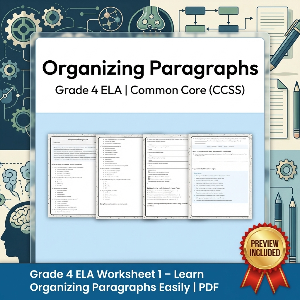 Grade 4 Text Evidence, Language & Writing ELA Full-Year Bundle: CCSS — included worksheet 9