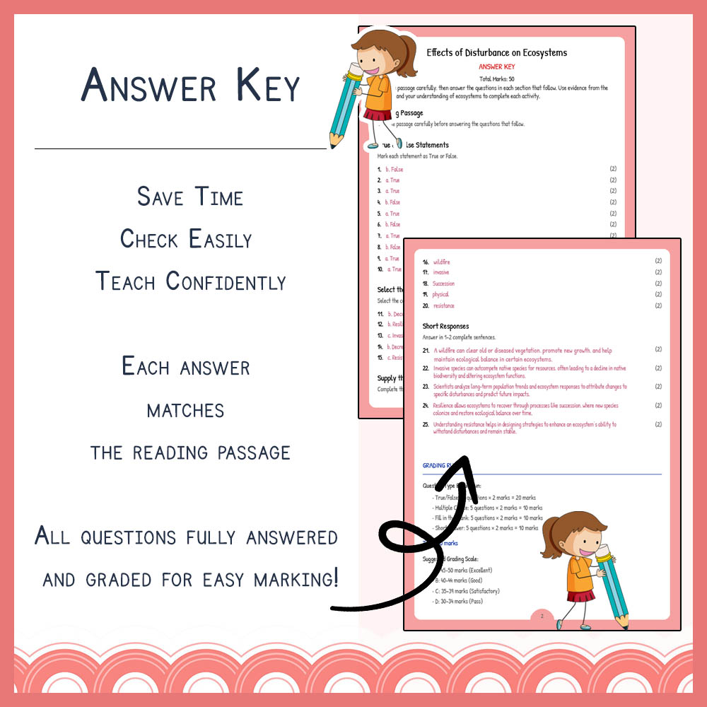 Grade 7 Science worksheet worksheet — Grade 7 Science | Effects of Disturbance on Ecosystems Worksheet & Answer Key — page 3