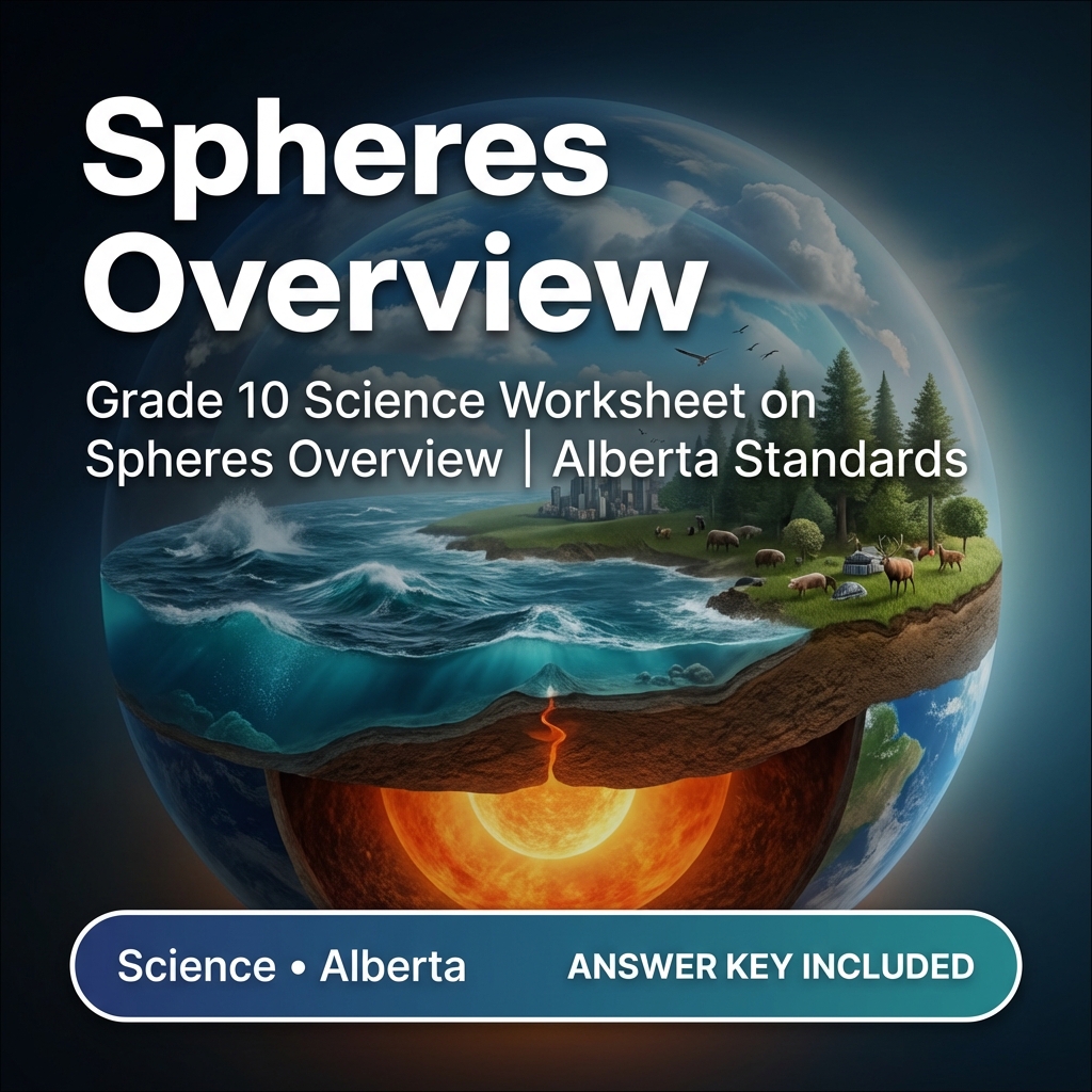 Grade 10 Science Worksheet on Spheres Overview | Alberta Standards