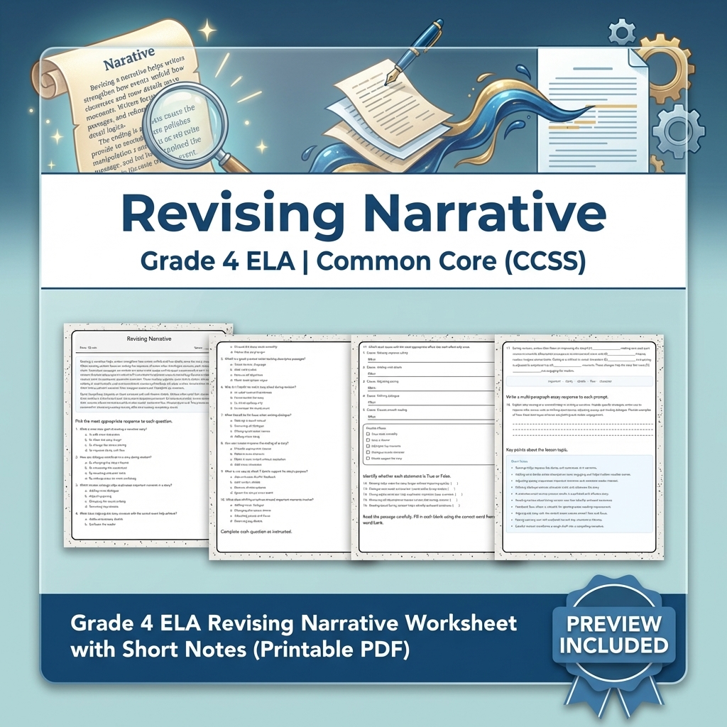 Grade 4 Text Evidence, Language & Writing ELA Full-Year Bundle: CCSS — included worksheet 10