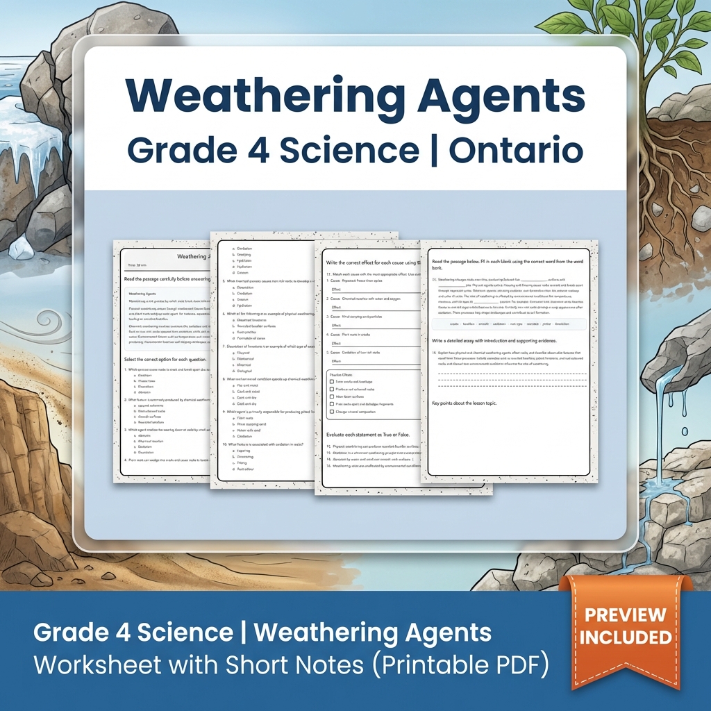 Grade 4 Science Lesson Bundle | Earth & Soil Topics for Ontario — included worksheet 3