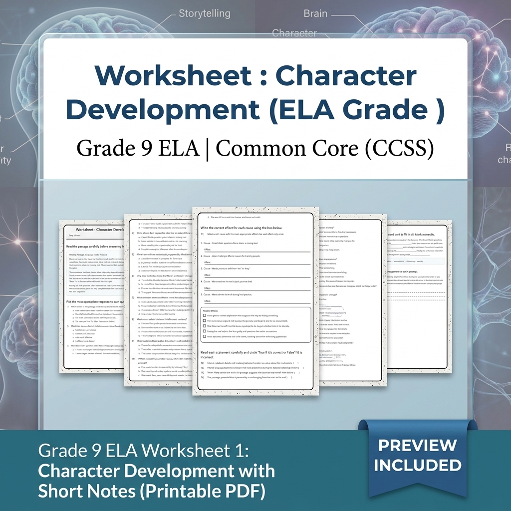 Grade 9 ELA Text Evidence, Argument, and Language Full-Year Bundle CCSS — included worksheet 11