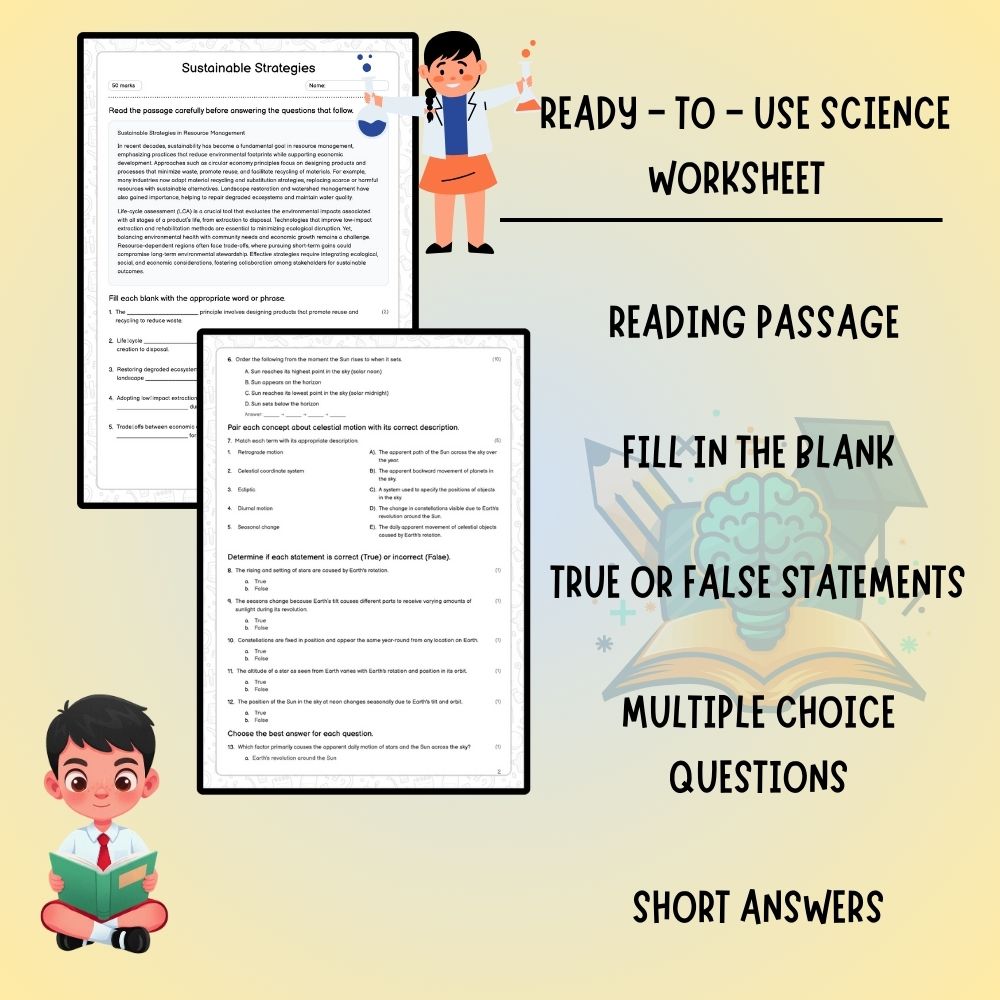 Grade 10 Science worksheet worksheet — Grade 10 Science | Sustainable Strategies Worksheet (PDF) aligned with Ontario stan…