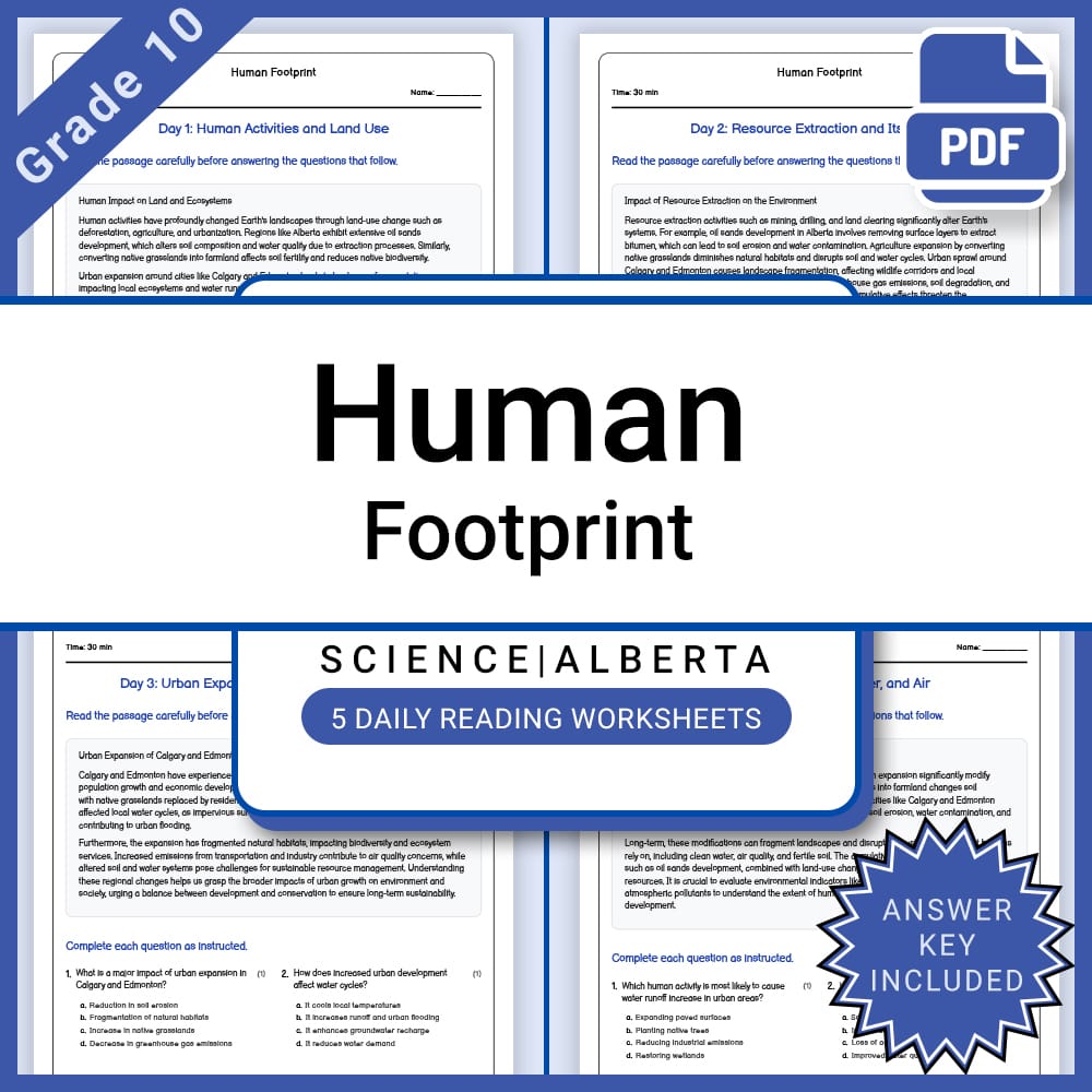 Grade 10 Science Full Year Bundle | Energy, Electricity, and Alberta Curriculum — included worksheet 18