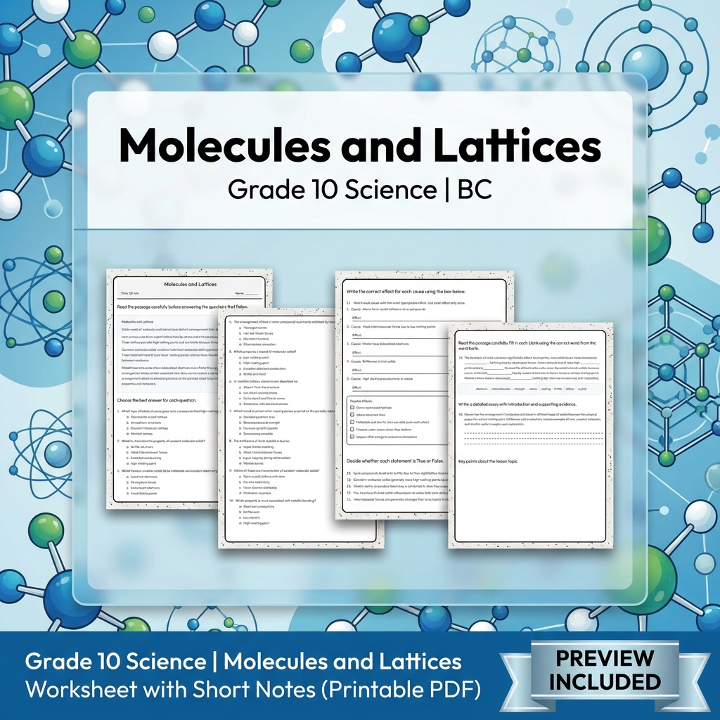 Grade 10 Science Bundle | Physics, Energy & Forces | Full Year Curriculum — included worksheet 21