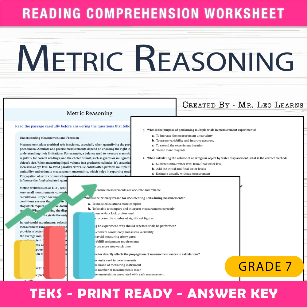 Grade 7 Science worksheet worksheet — Grade 7 Science – Metric Reasoning Worksheet for Mastery — page 1