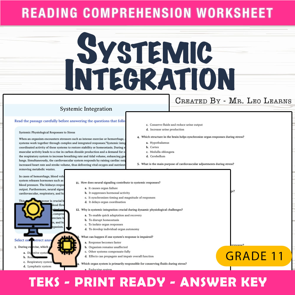 Grade 11 Science worksheet worksheet — Grade 11 Science – Systemic Integration Worksheet for Mastery — page 1