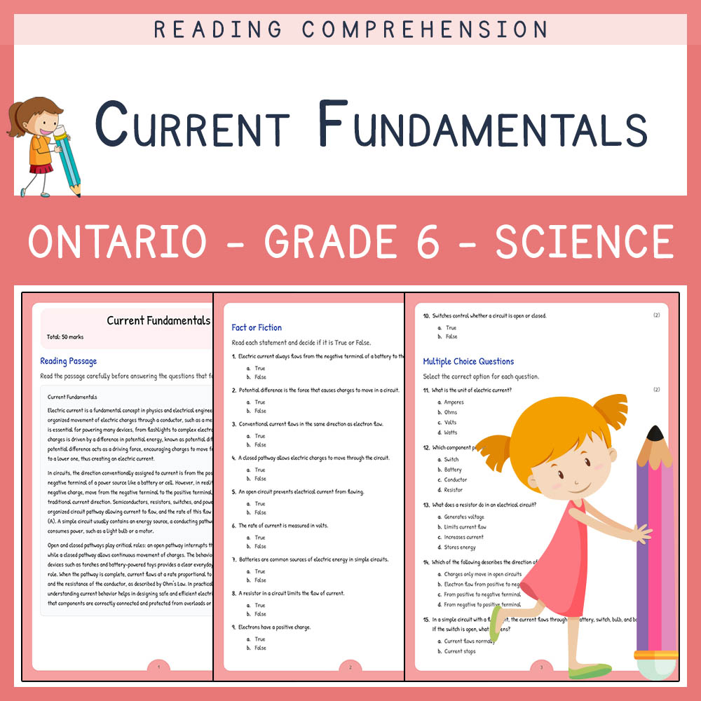 Grade 6 Science worksheet worksheet — Grade 6 Science | Current Fundamentals Worksheet (Answer Key & Rubric) - Ontario Sta…