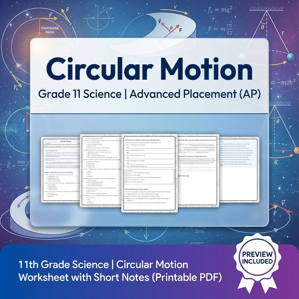 Grade 11 Physics Unit Worksheet Pack | Kinematics, Forces & Energy (Collection) — included worksheet 6