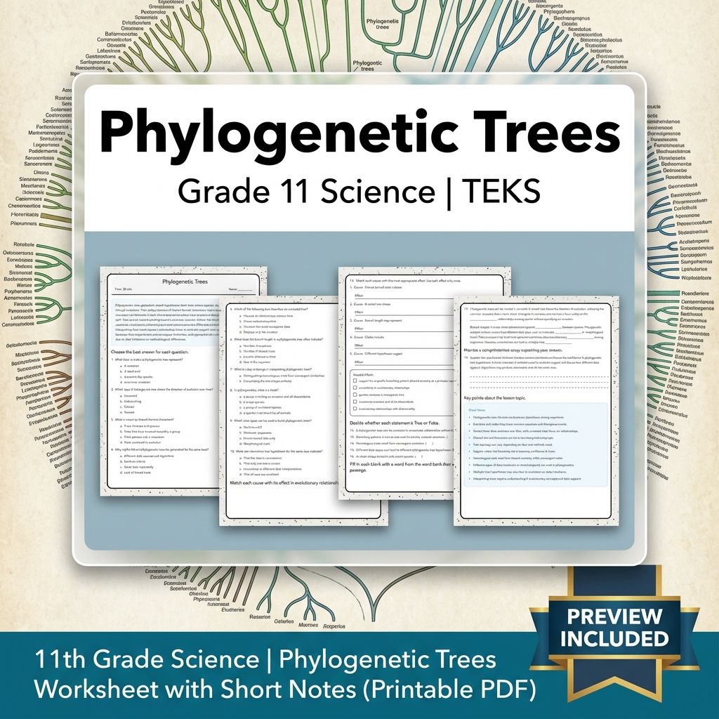 Grade 11 Science Worksheet Bundle | Genetics, Evolution & Human Body (PDF) — included worksheet 17