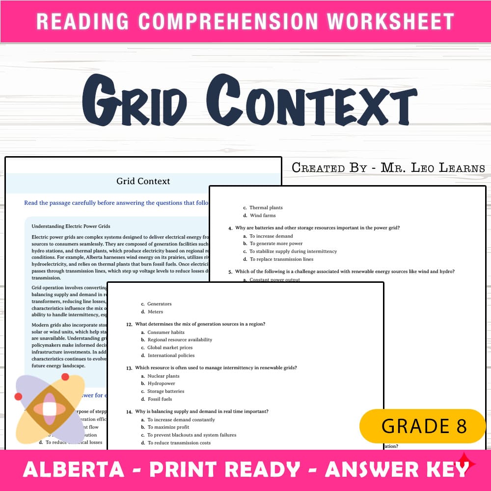 Grade 8 Science worksheet mcq paper worksheet — Grade 8 Science — Power Grid MCQ Worksheet for Mastery — page 1