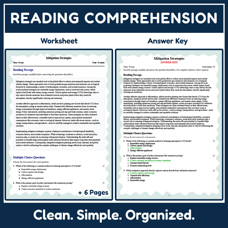 Grade 10 Science reading worksheets worksheet — 10th Grade Science | Mitigation Strategies Reading Worksheet with Answer K…