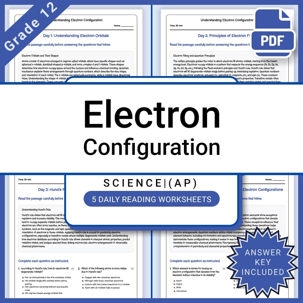 Grade 12 Science AP Full Year Bundle – Biology, Physics, Earth & Chemistry — included worksheet 17