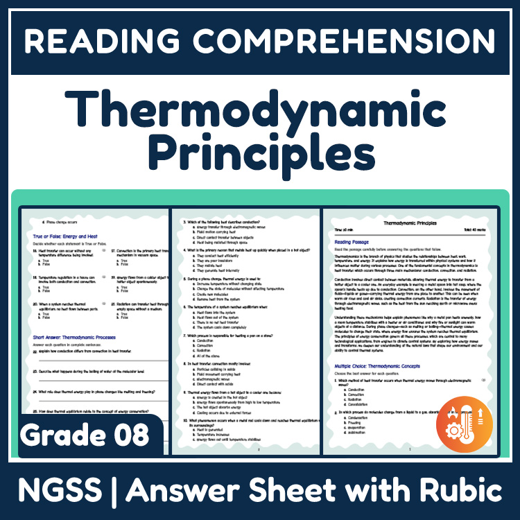 Grade 8 Science reading worksheets worksheet — 8th Grade Science | Thermodynamic Principles Reading Worksheets (Answer Key…
