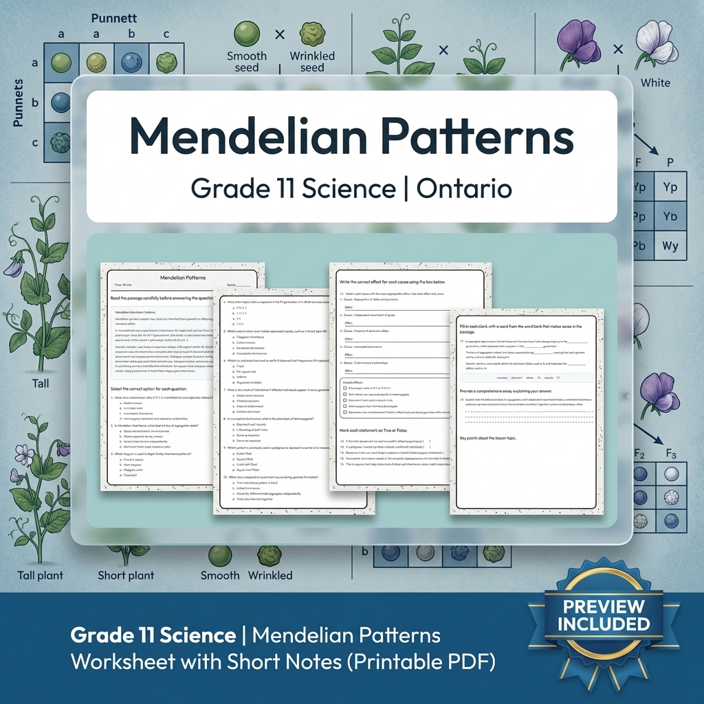 Grade 11 Science Full Year Bundle | Ontario Curriculum & Framework — included worksheet 16