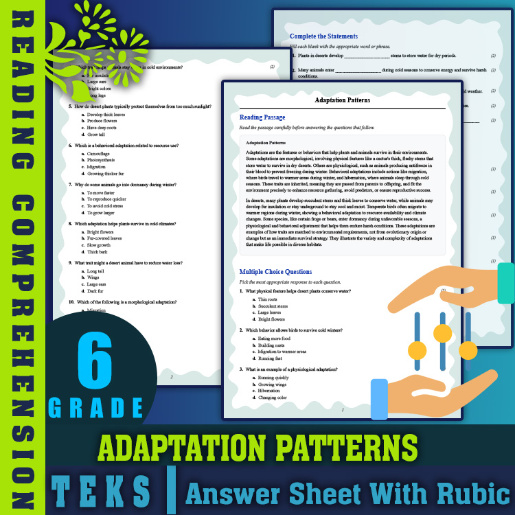 Grade 6 Science reading worksheets worksheet — 6th Grade Science | Adaptation Patterns Reading Worksheet & Answer Key (PDF…