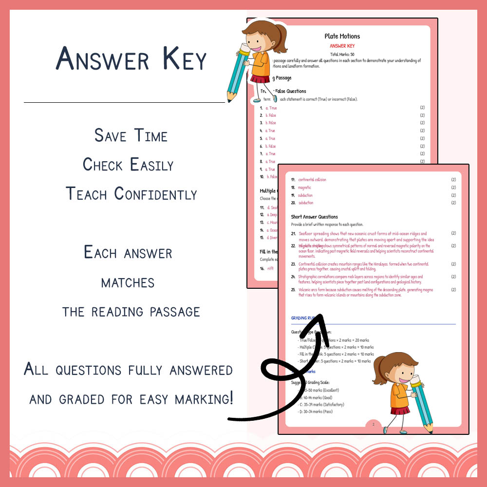 Grade 8 Science worksheet worksheet — Grade 8 Science | Plate Motions Worksheet & Answer Key for Earth Science — page 3