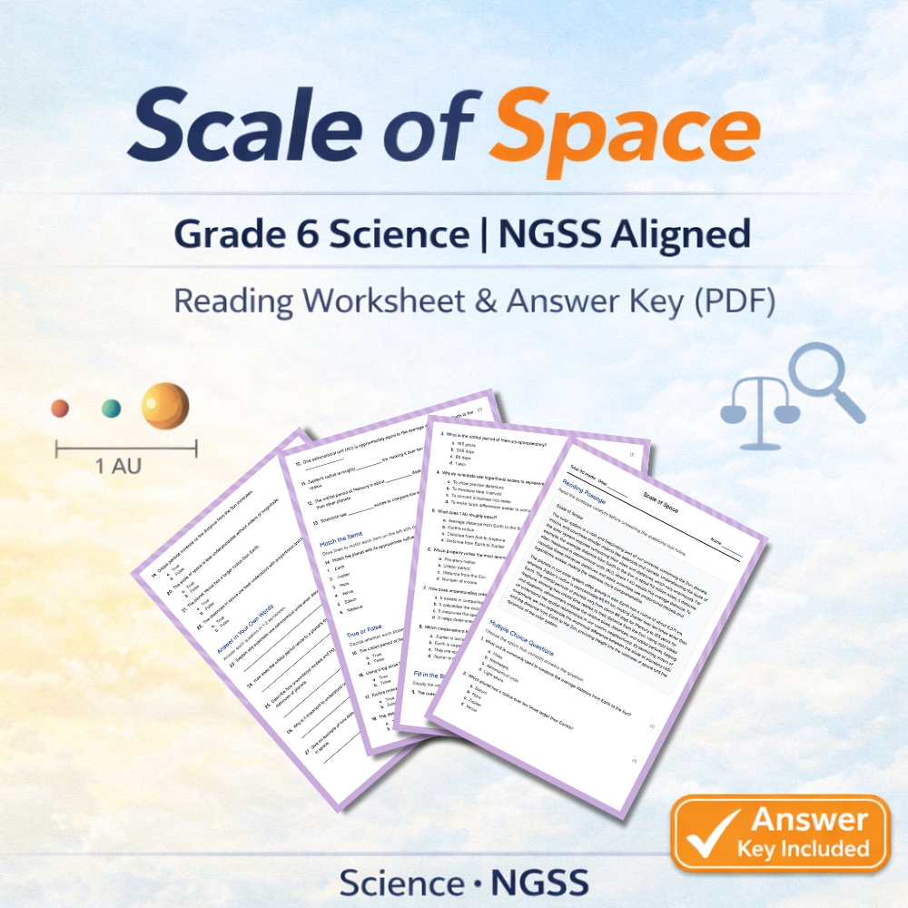 Grade 6 Science Unit Bundle | Space, Motion & Earth Cycles NGSS Worksheets — included worksheet 3