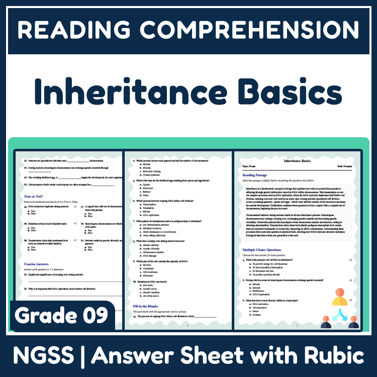 Grade 9 Science reading worksheets worksheet — 9th Grade Science | Inheritance Basics Reading Worksheets (PDF + Answer Key…