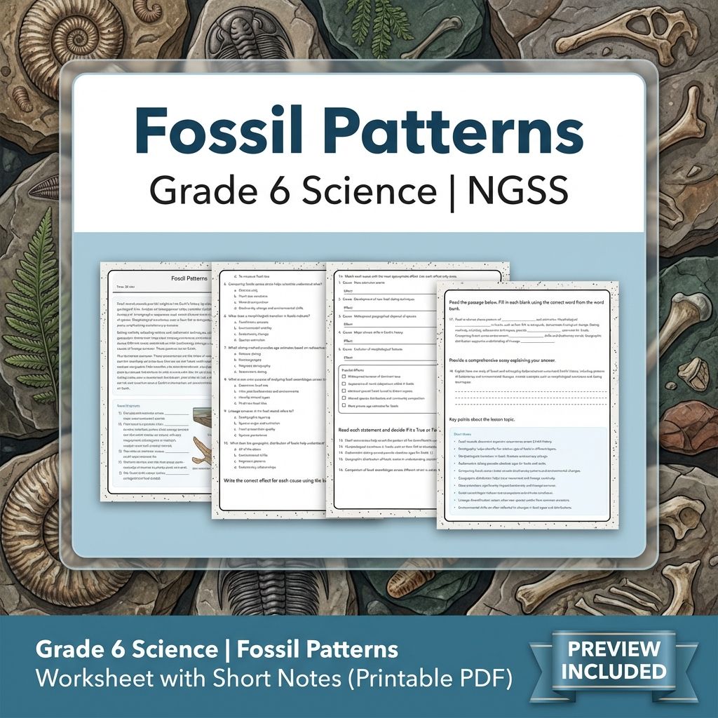 Grade 6 Science Worksheet Bundle | NGSS-Aligned Full Year Resource Pack — included worksheet 13