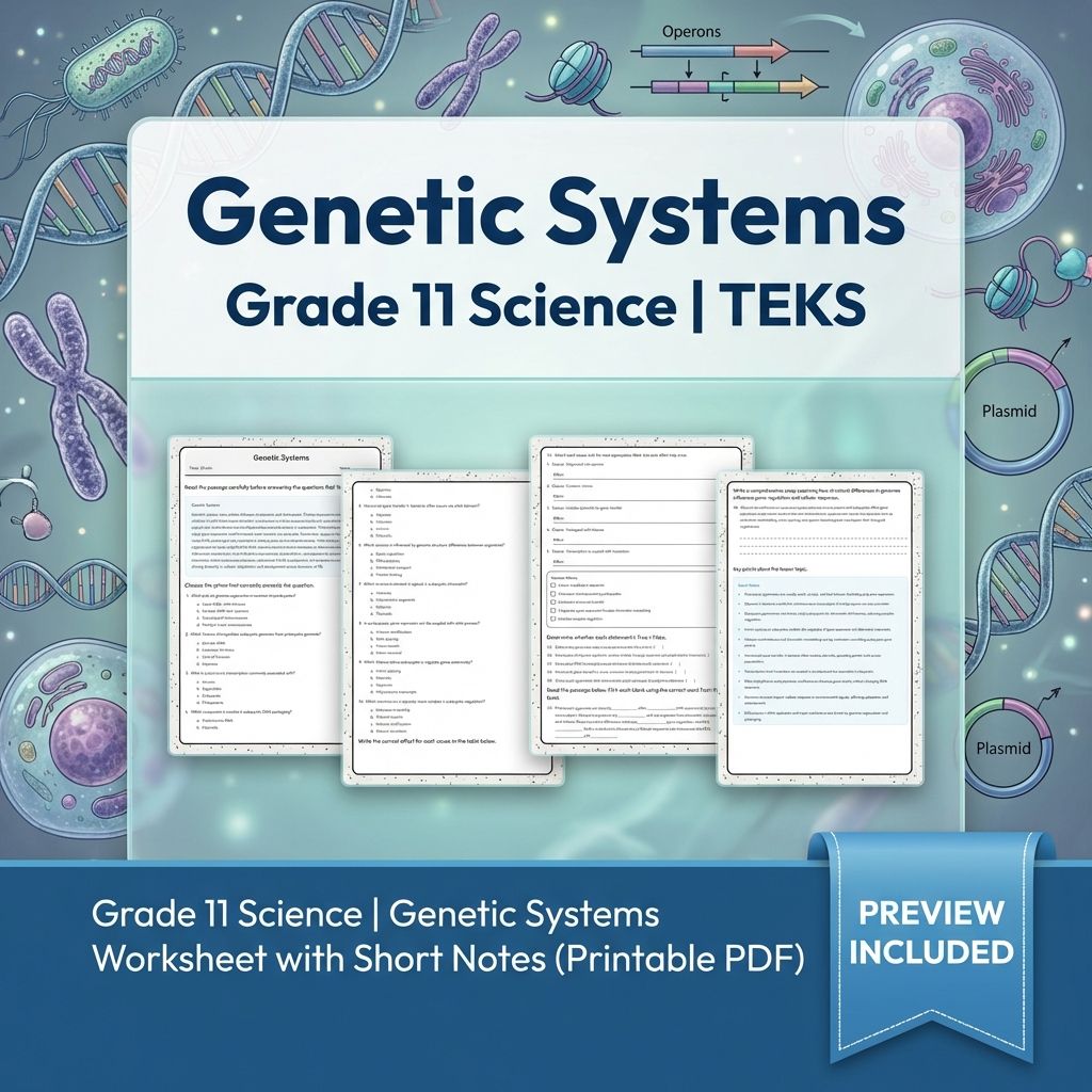 Grade 11 Science Worksheet Bundle | Genetics, Evolution & Human Body (PDF) — included worksheet 19