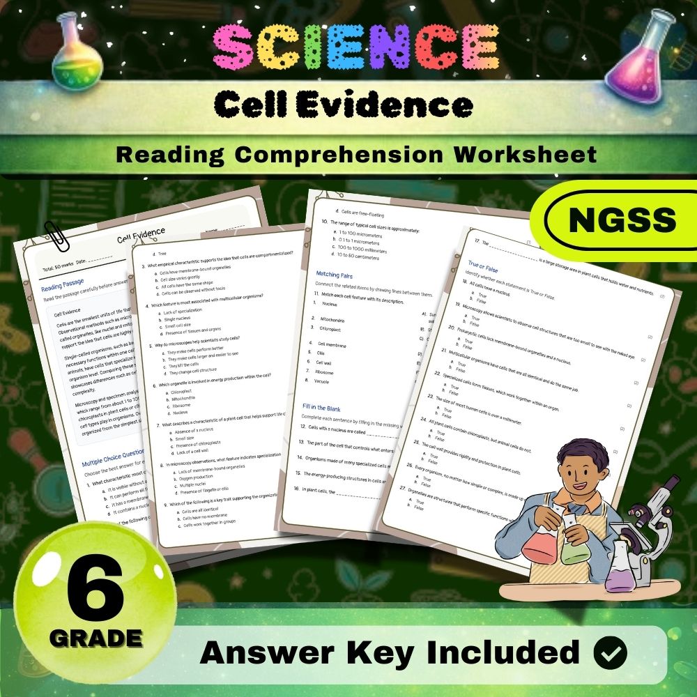 Grade 6 Science Worksheets Bundle | NGSS-Aligned — included worksheet 19