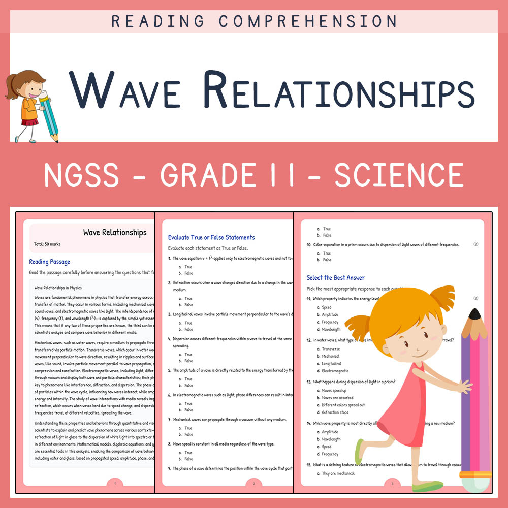 Grade 11 Science worksheet worksheet — Grade 11 Science | Wave Relationships Worksheet (PDF + Answer Key) – NGSS Alignment…