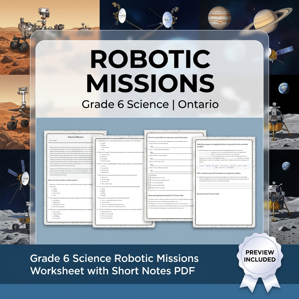 Grade 6 Science Lesson Group Bundle – Ontario Curriculum Worksheets — included worksheet 4