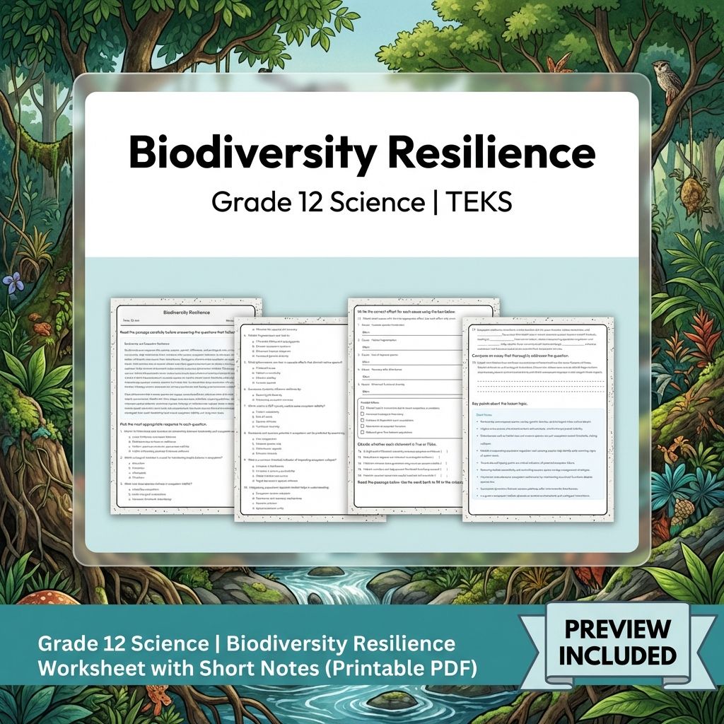 Grade 12 Science Workbook Bundle – Environmental, Genetics, Space & More — included worksheet 22
