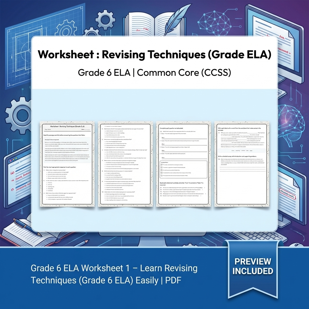 Grade 6 ELA Reading, Writing, & Grammar Full-Year Bundle (Common Core CCSS) — included worksheet 11