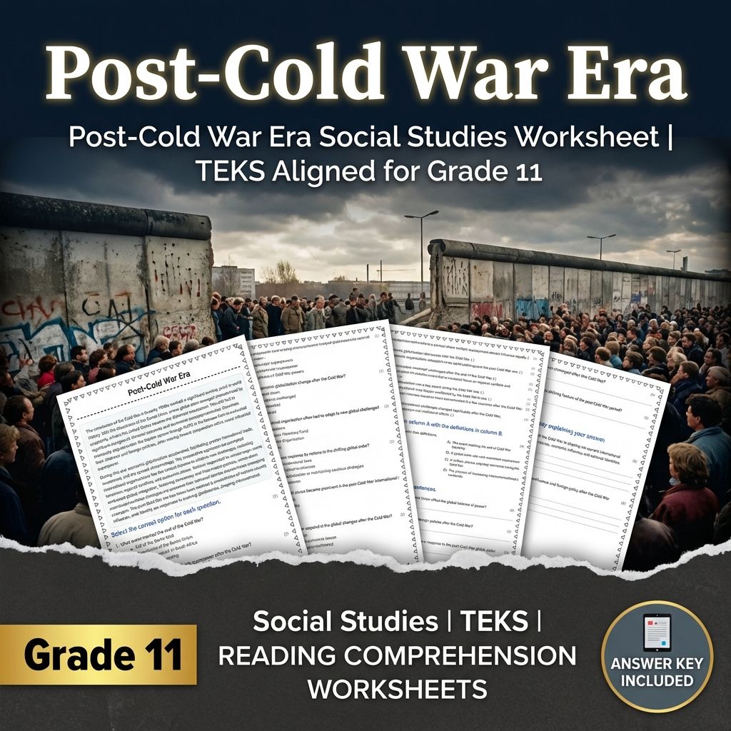 Post-Cold War Era Social Studies Worksheet | TEKS Aligned for Grade 11