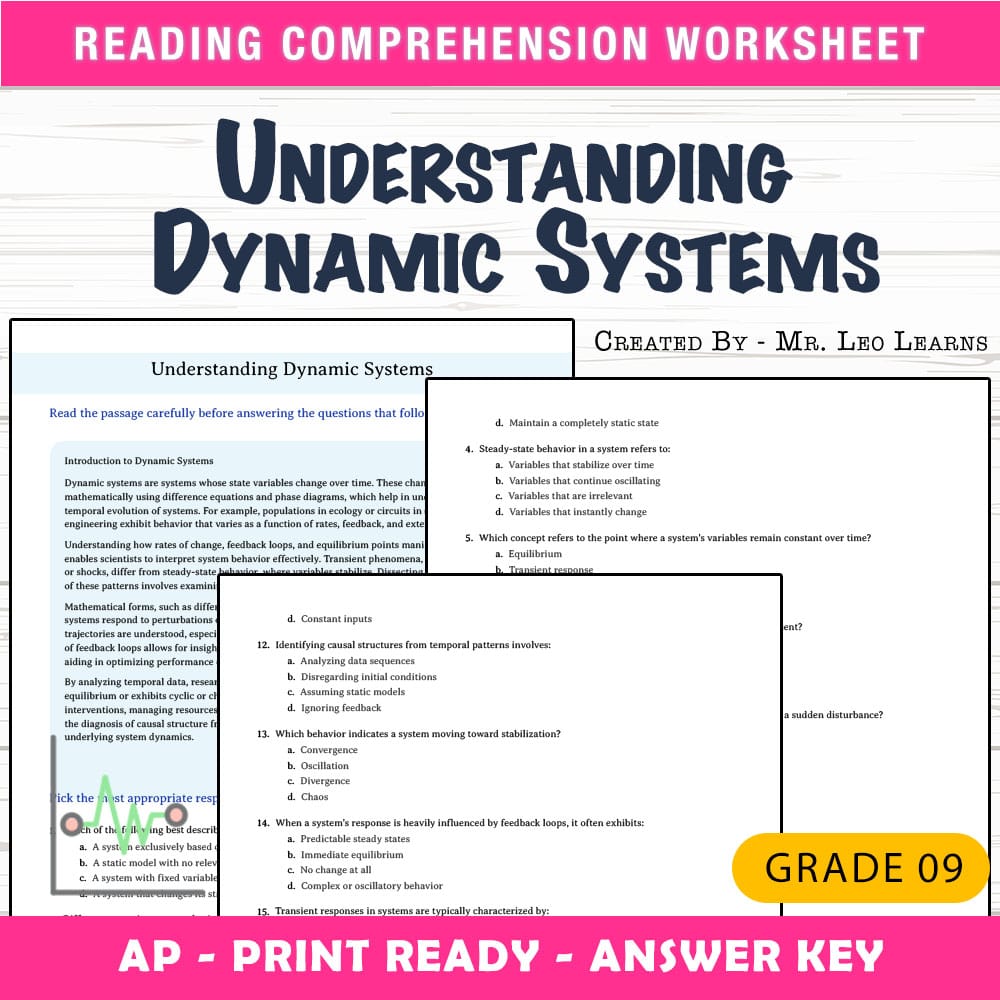 Grade 9 Science worksheet mcq paper worksheet — Grade 9 Science — Worksheet MCQ Paper for Mastering Dynamic Systems — page 1