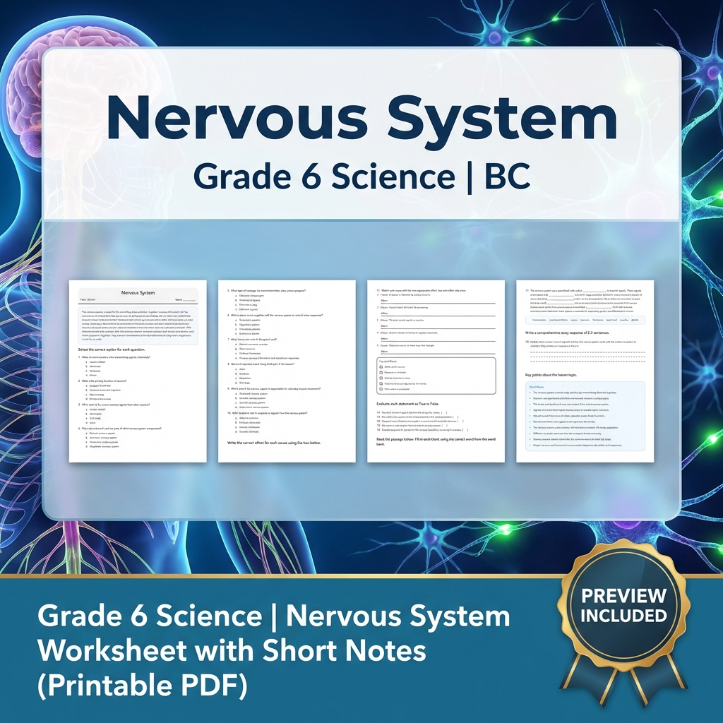 Grade 6 Science BC Ecosystems & Environmental Processes Worksheet Pack Full Year — included worksheet 19