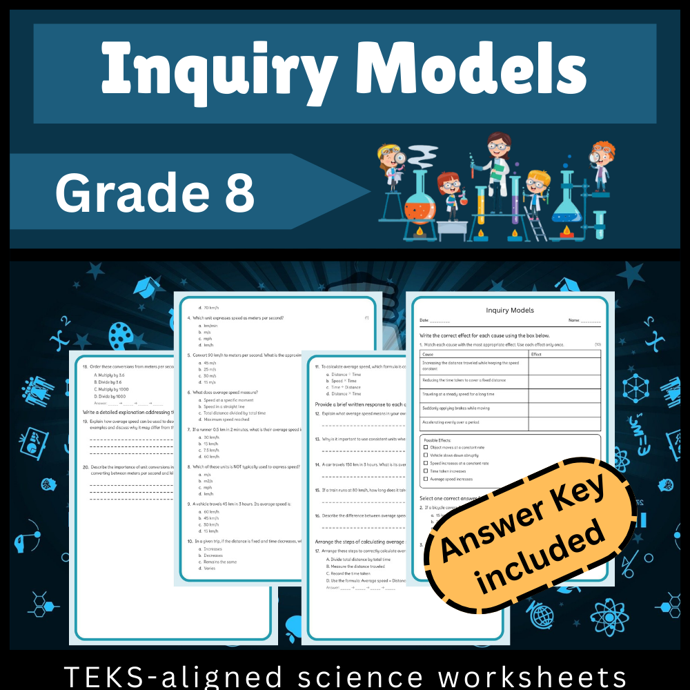 Grade 8 Science Worksheet Bundle | Ecosystems, Matter, Motion & More (TEKS Aligned) — included worksheet 19