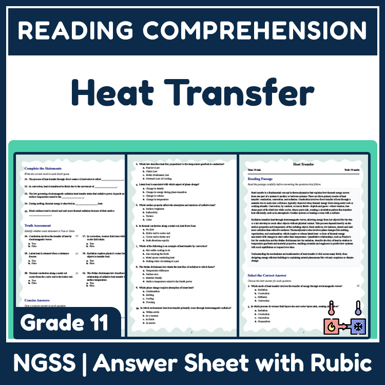 Grade 11 Science reading worksheets worksheet — 11th Grade Science | Heat Transfer Reading Worksheet & Answer Key (PDF) —…