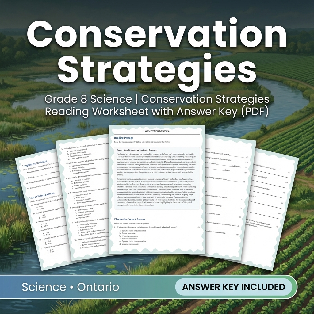 Grade 8 Science Worksheets Bundle | Biology, Physics & Earth Science Resources — included worksheet 22