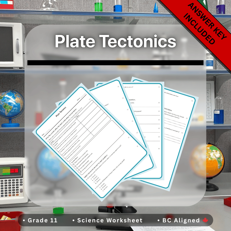 Grade 11 Science science 1 worksheet — Grade 11 Science | Plate Tectonics Worksheet (Answer Key) – BC Standards