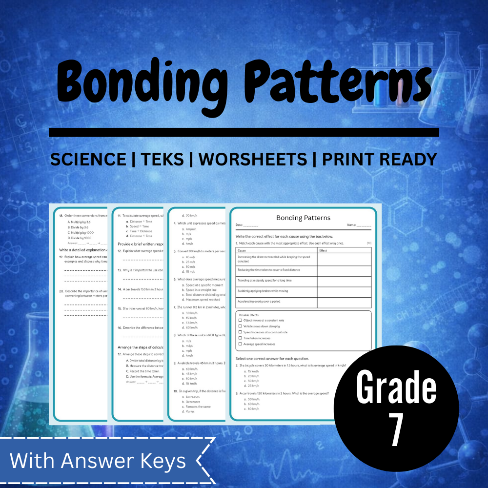 Grade 7 Science Worksheet Bundle – Ecosystems, Atomic Structure & Forces (TEKS Aligned) — included worksheet 18