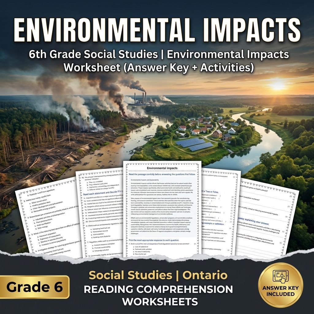 Grade 6 Social Studies Unit Bundle | Canadian Resources, Climate & Environment — included worksheet 4