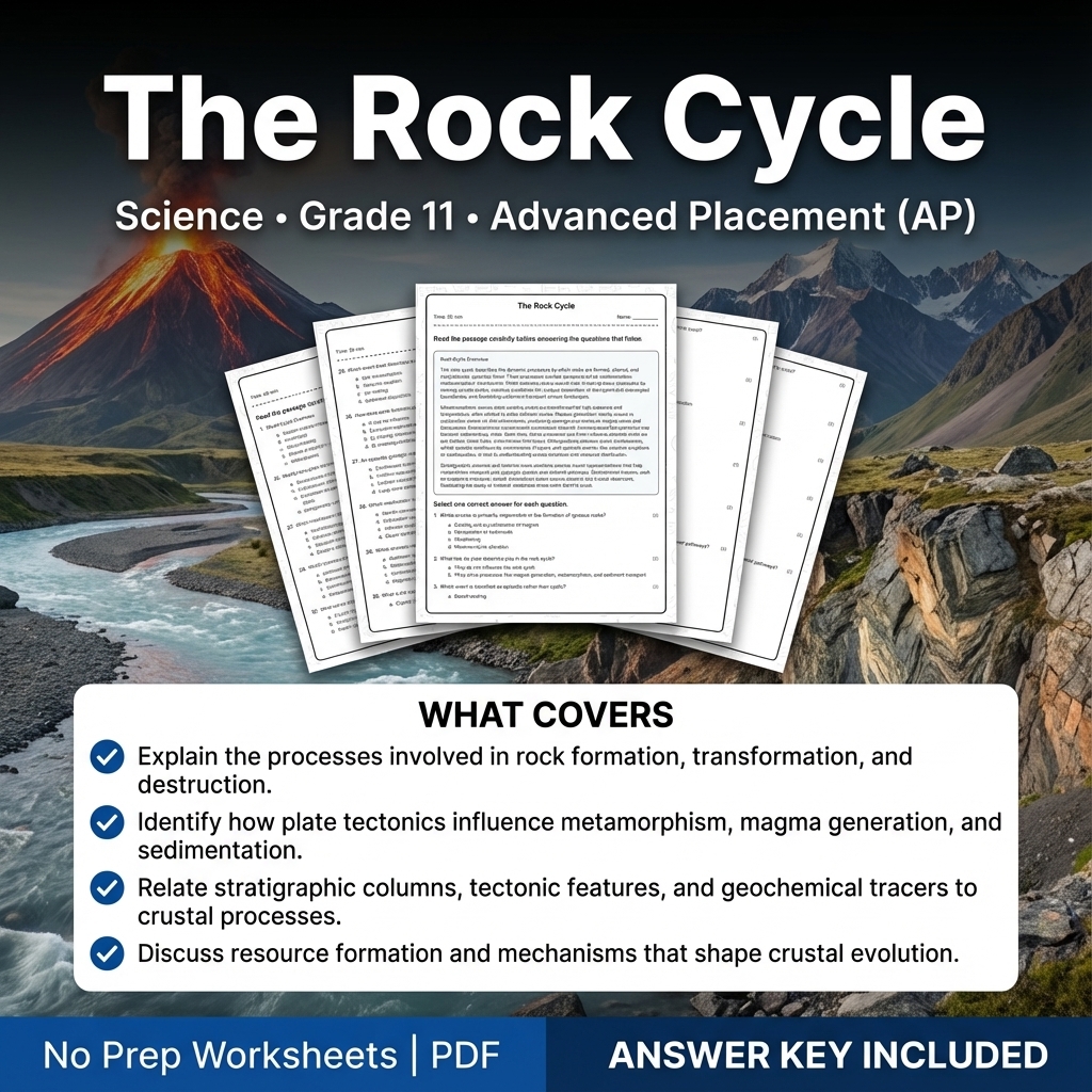 Grade 11 Science Worksheet Bundle | Earth's Systems, Chemistry & Physics — included worksheet 22